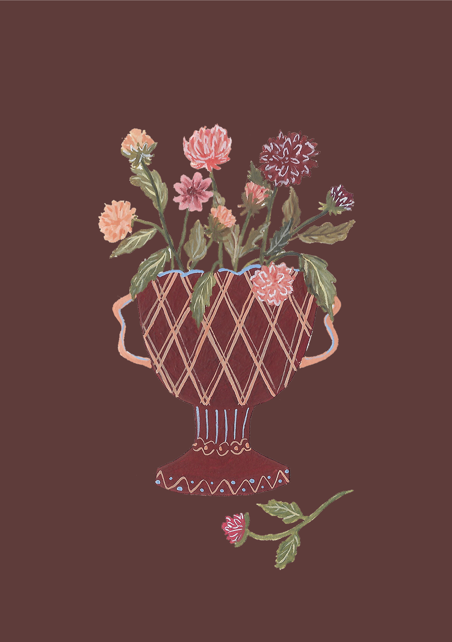 A5 print- Pink Dahlias