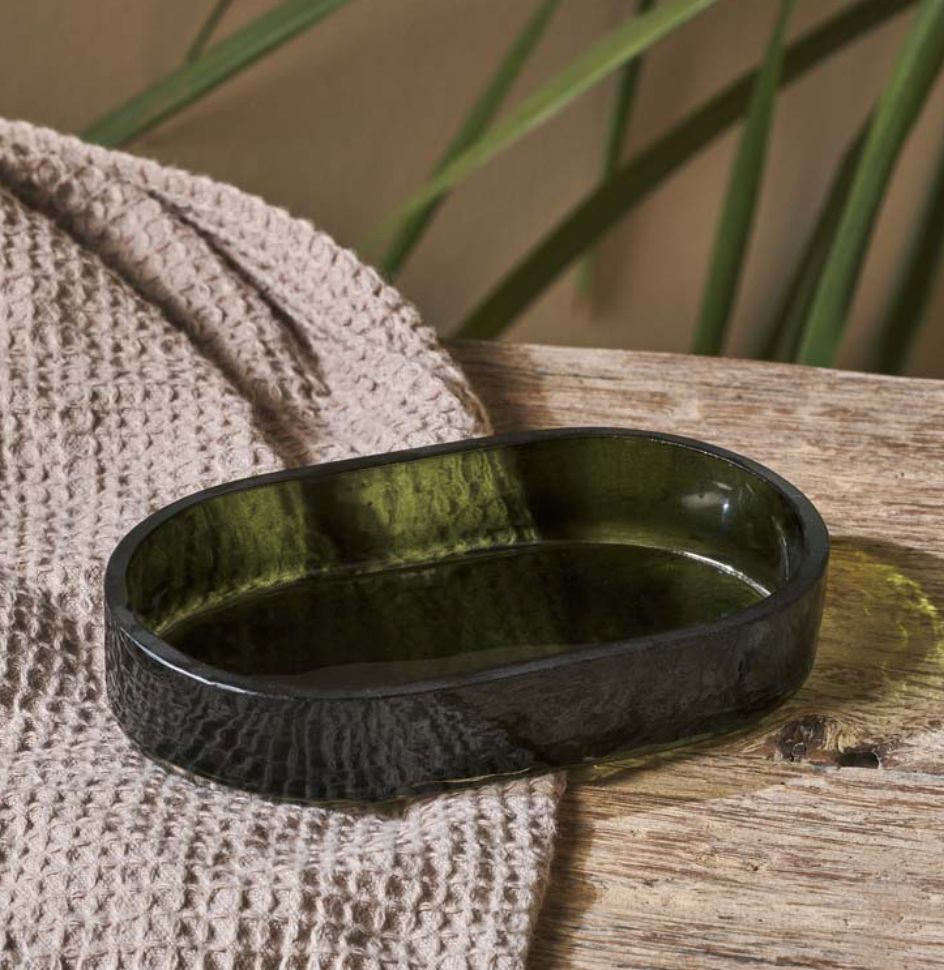 Coso Green Glass Soap Dish