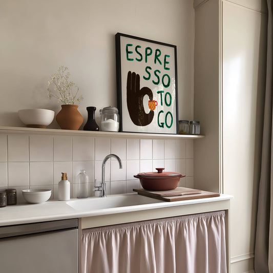 Espresso To Go Hand-Painted Print