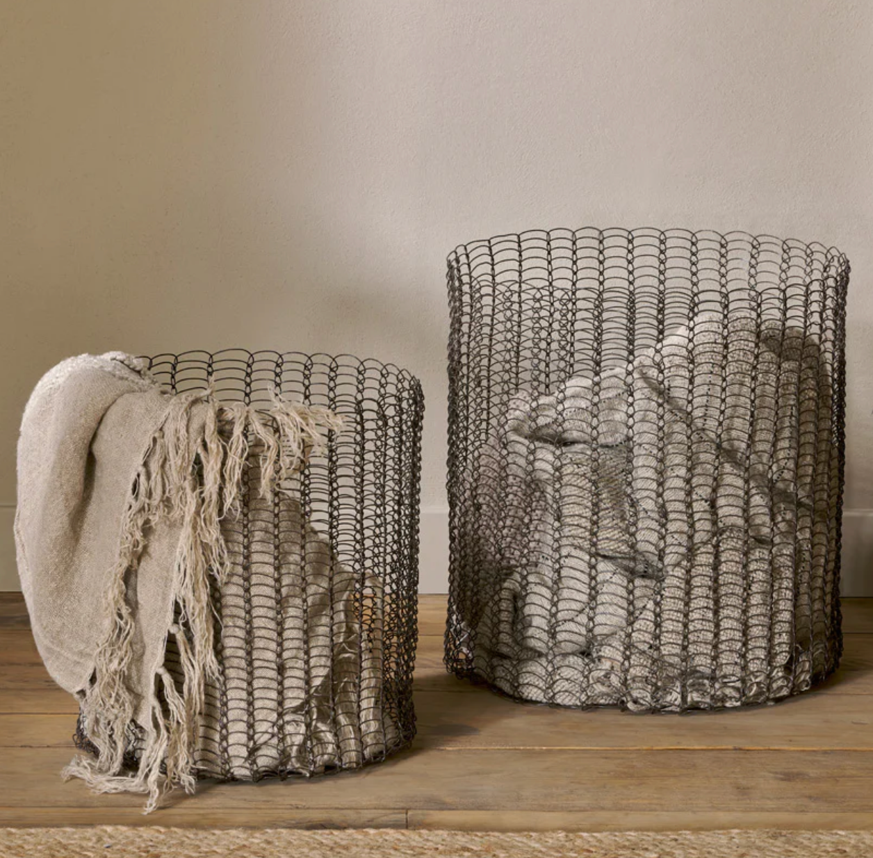 Saba Iron Basket in Aged Brasss