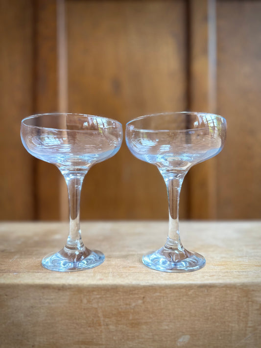 Deco Champagne Cocktail Martini Coupe Set of 2