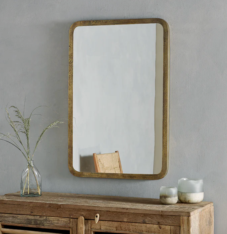 Antique Brass Mirror Large **INSTORE ONLY**