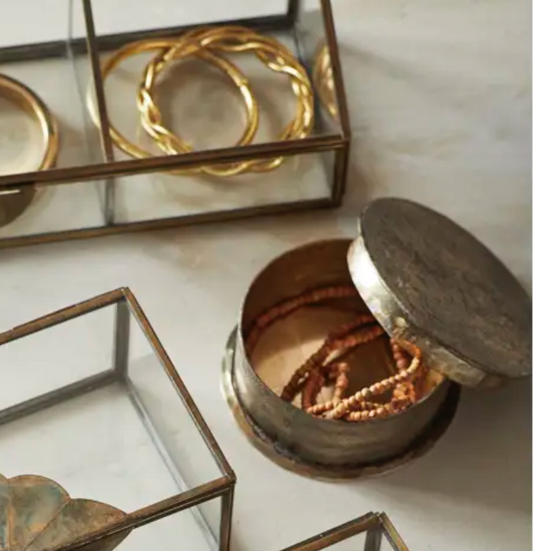 Hand Decorated Round Trinket Box - Assorted Size