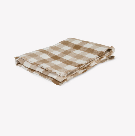 Checker Linen Table Cloth - Assorted Size