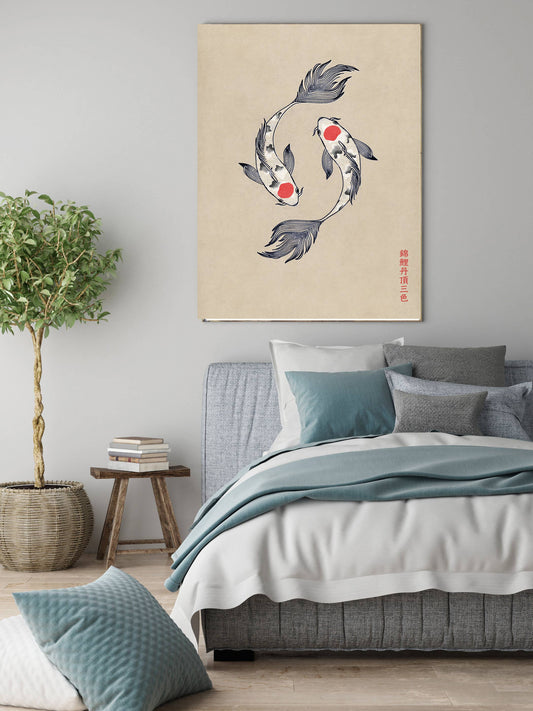 Koi Tancho Sanke, Japanese Koi Art Print