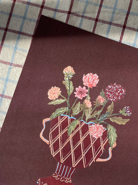 A5 print- Pink Dahlias