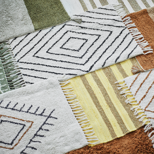 Tufted Cotton Bath Mat Diamonds