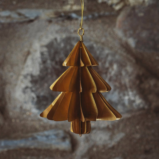 Brass Christmas Tree Hanging Decoration