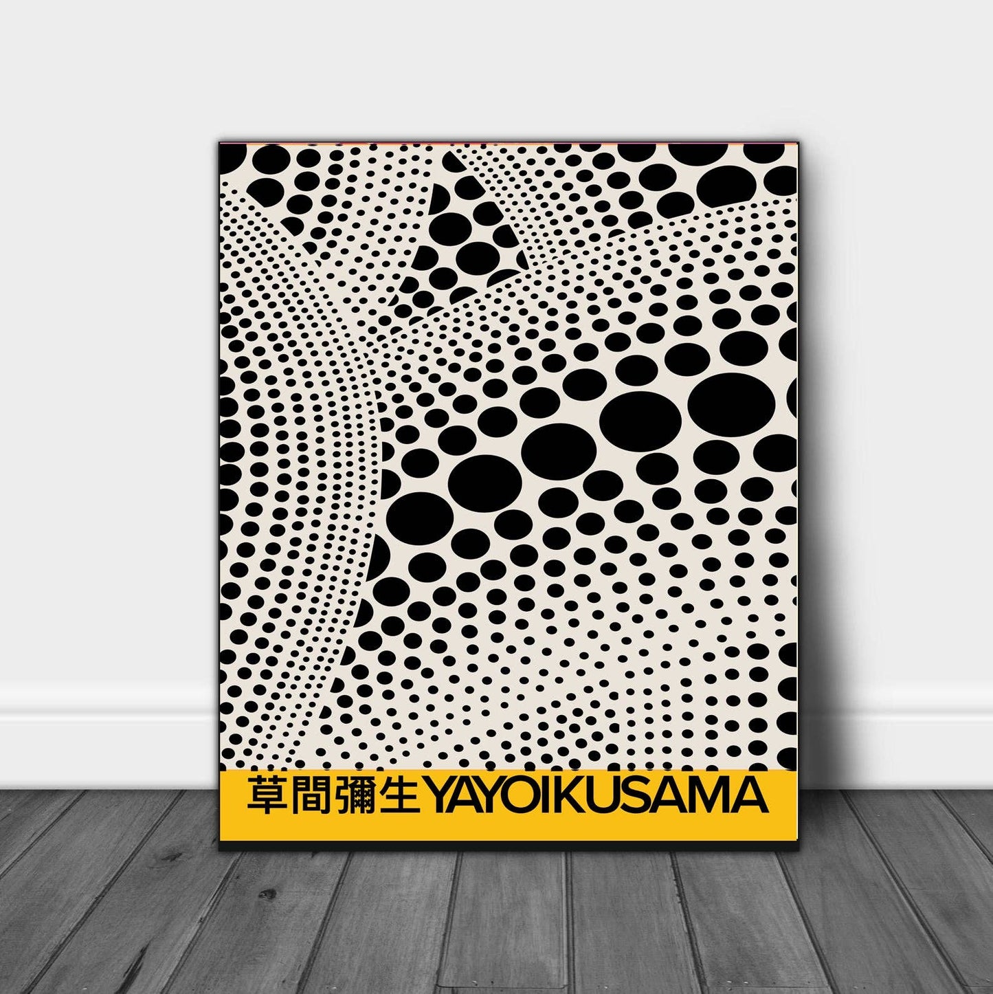 Yayoi Kusama Yellow and Black Spots Japanese Exhibition Print