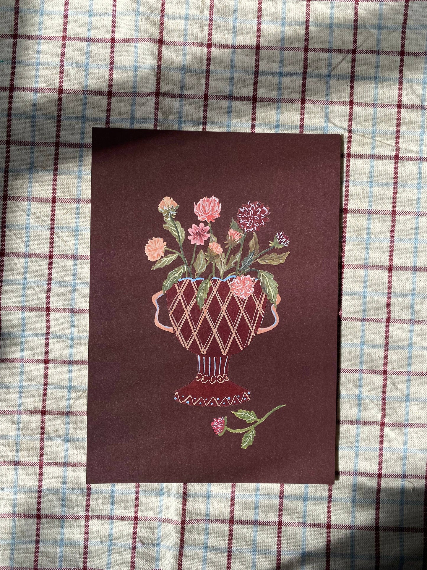 A5 print- Pink Dahlias