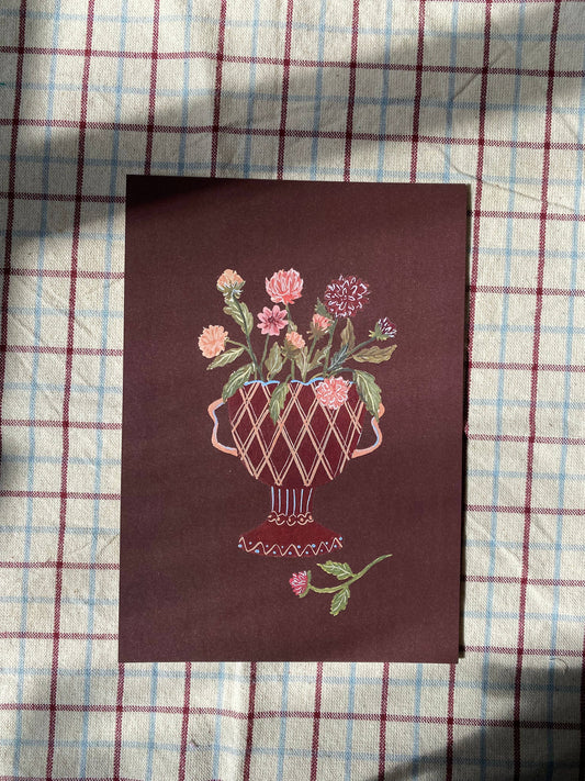 A5 print- Pink Dahlias