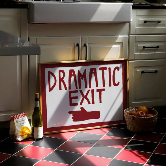 Dramatic Exit Pointing LEFT Poster