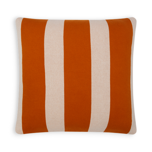 Cotton Knit Throw Pillow/Cushion - Enkel Burnt Orange