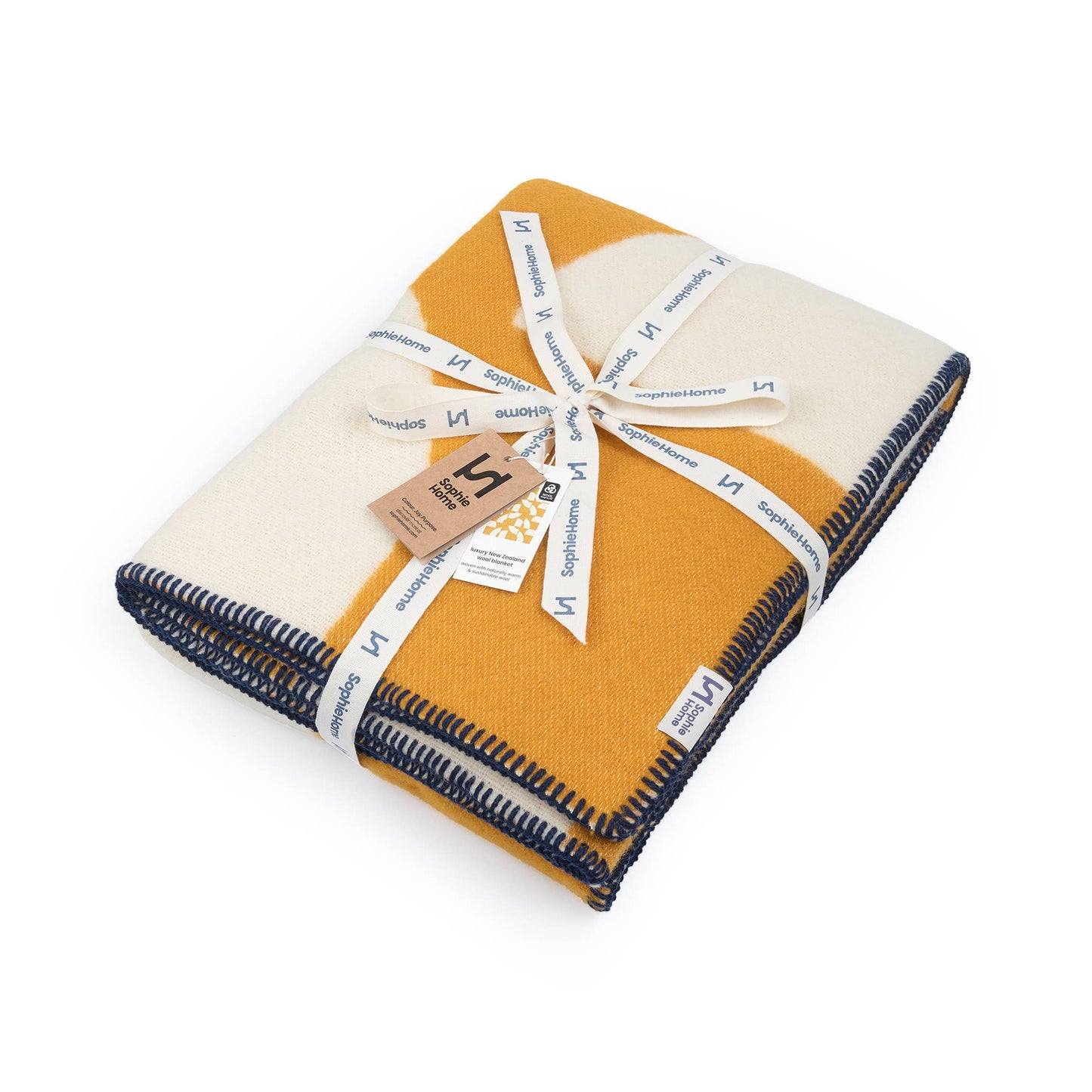 Wool Throw Blanket: Deko Mustard