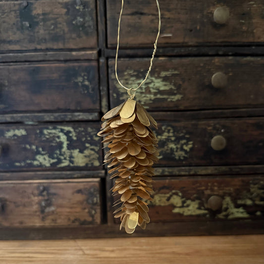 Brass Pine Cone Decorations