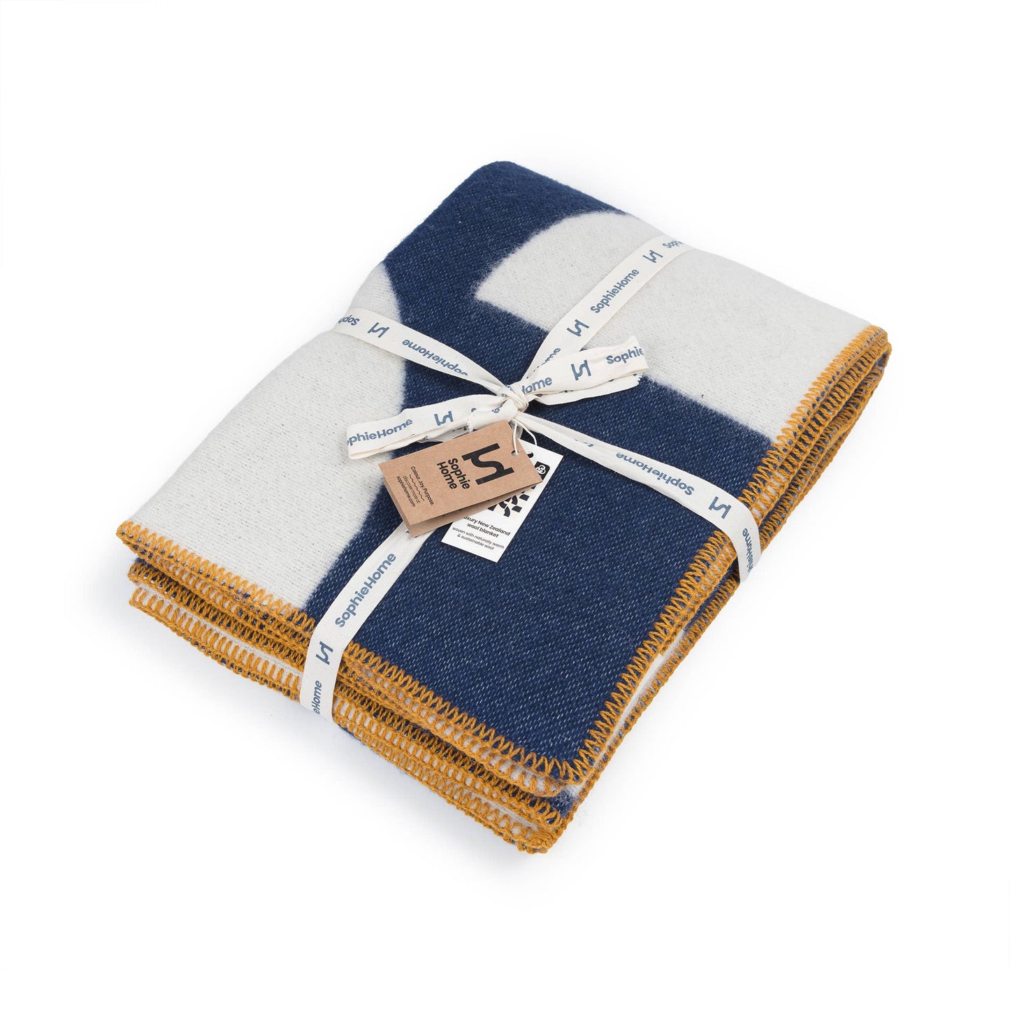 Wool Throw Blanket: Deko Navy