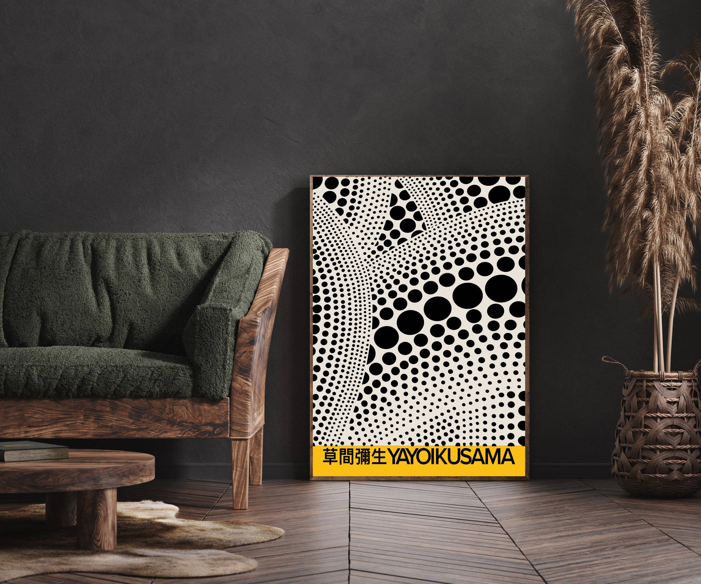 Yayoi Kusama Yellow and Black Spots Japanese Exhibition Print