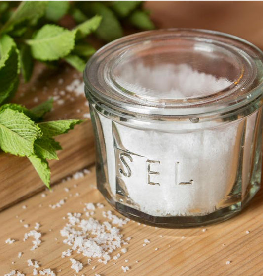 Glass Lidded Salt Pot