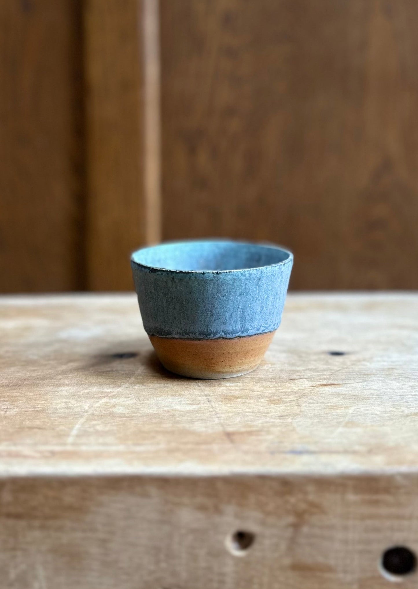 Studio Pottery Small Bowl Chalky Blue Glaze
