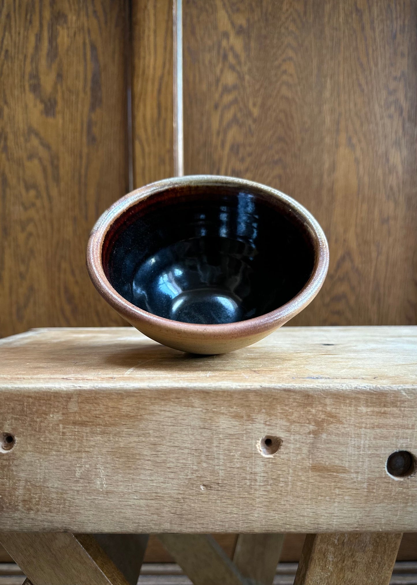 Studio Pottery Japanese Rustic Brown Bowl