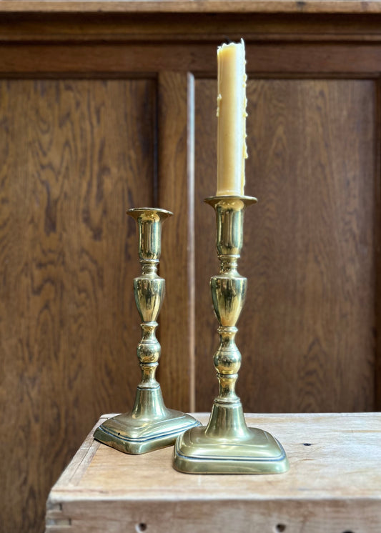 Pair of Georgian Brass Candlestick Holders