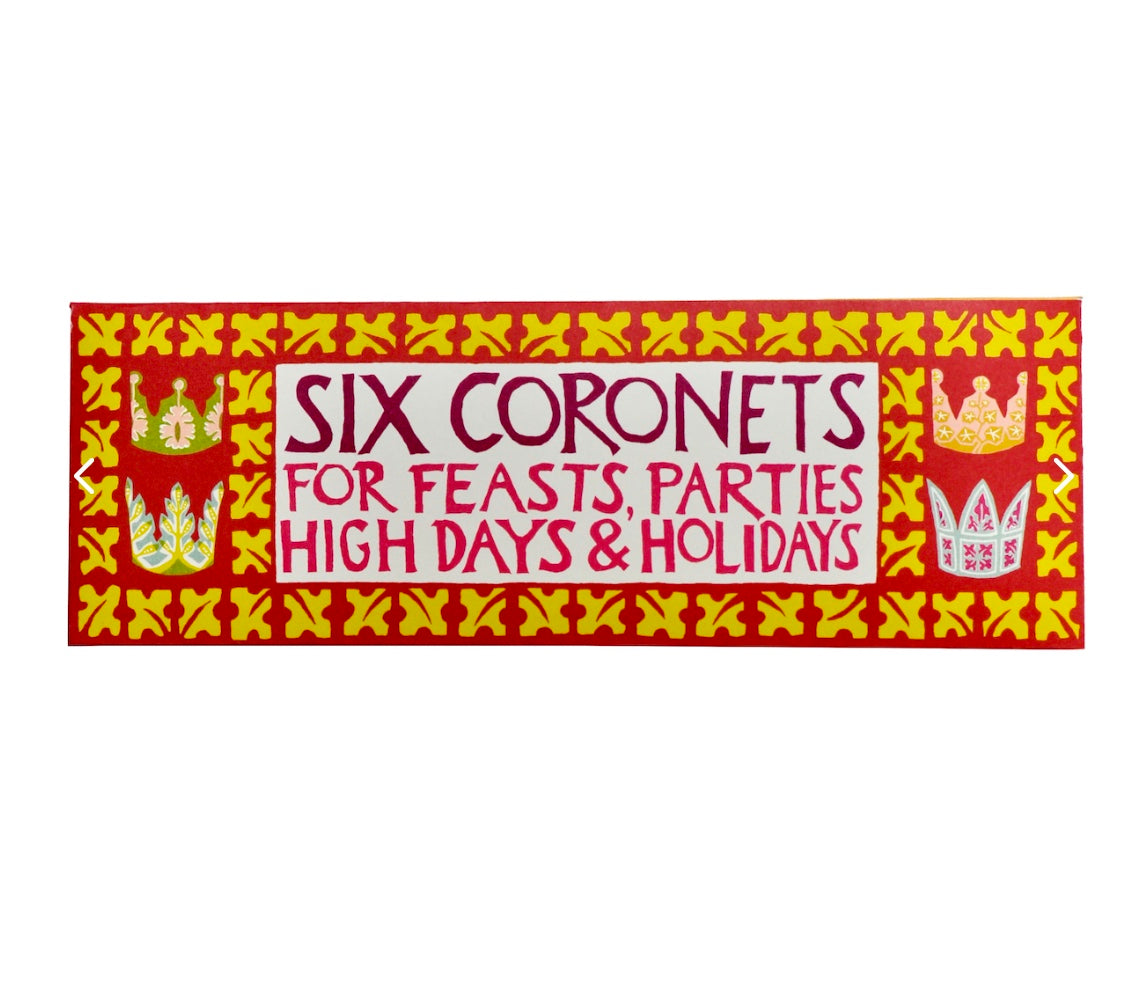 Six Colourful Paper Coronets