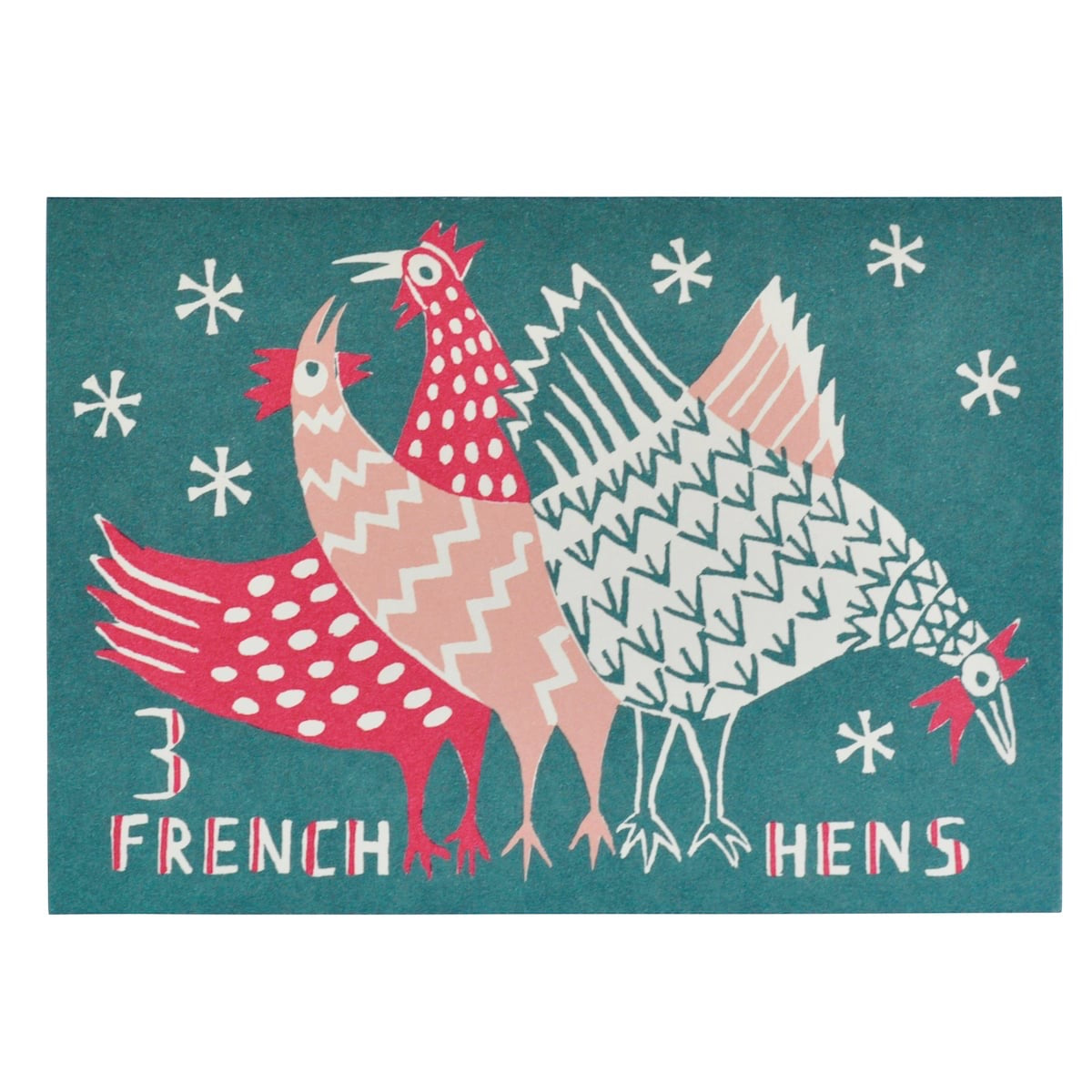 Christmas Cards Three French Hens Pack of 10