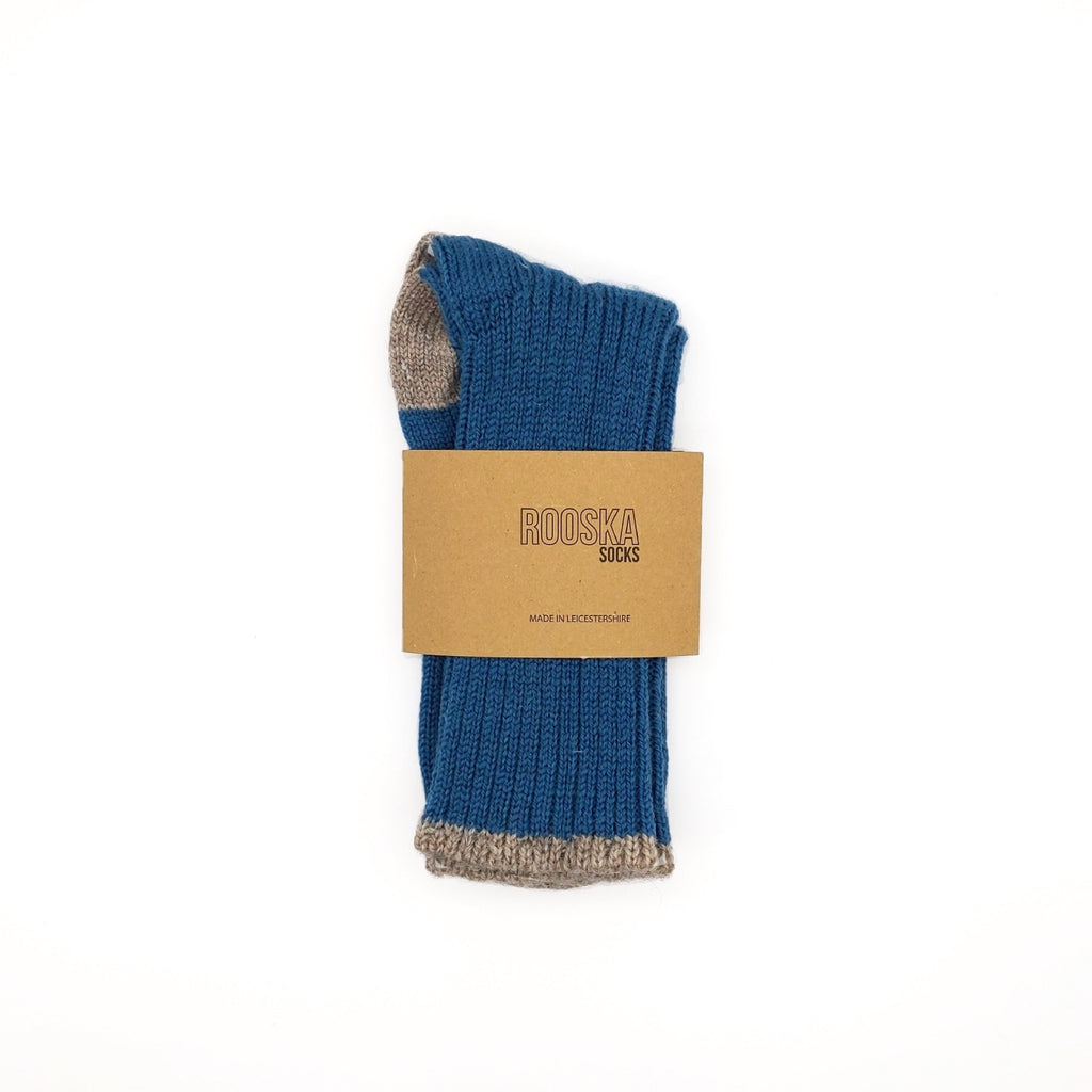 Rooska Wool Mix Socks - Kingfisher Blue