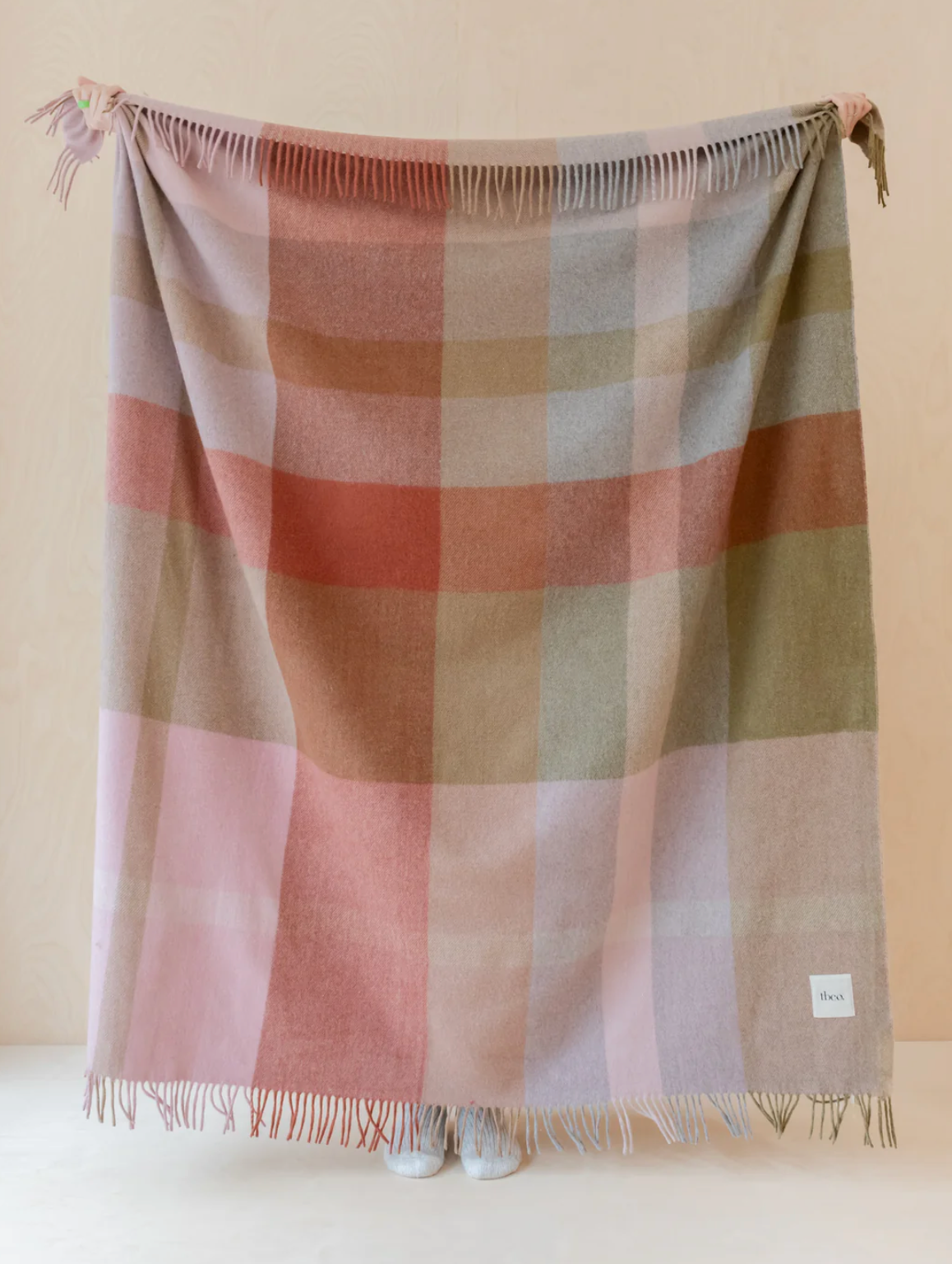 Patchwork Pink Check Blanket Throw