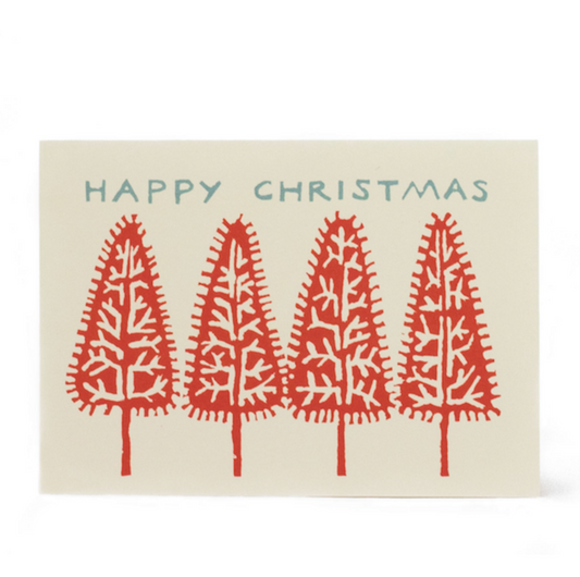 Christmas Cards Happy Christmas Trees Pack of 10