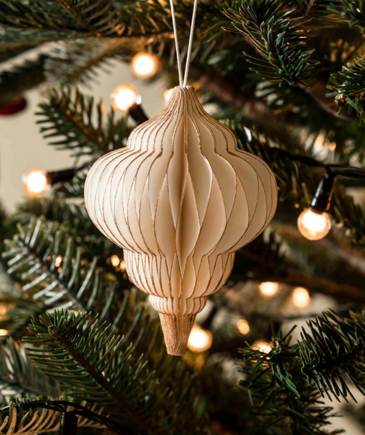 Decoration Papier Drop Bauble - Warm White