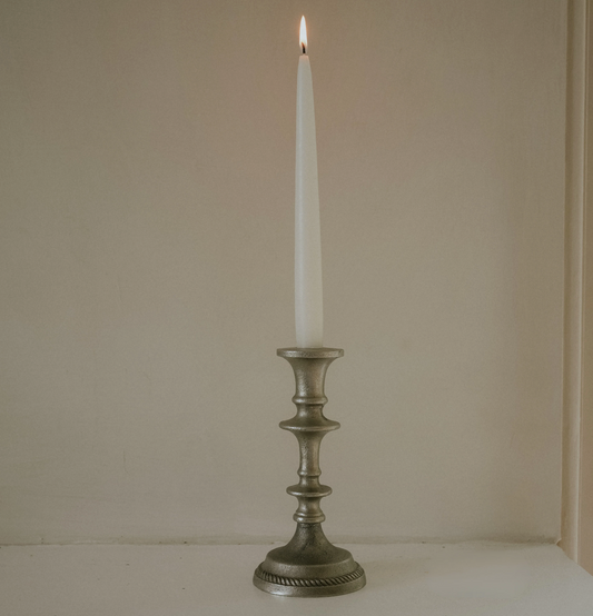 Pewter Finish Candle Holder