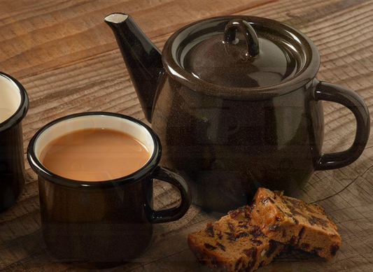 Enamel Teapot - Chocolate Speckled