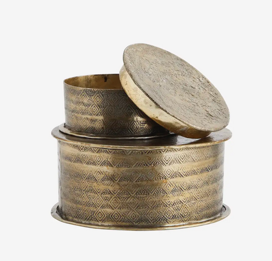 Hand Decorated Round Trinket Box - Assorted Size