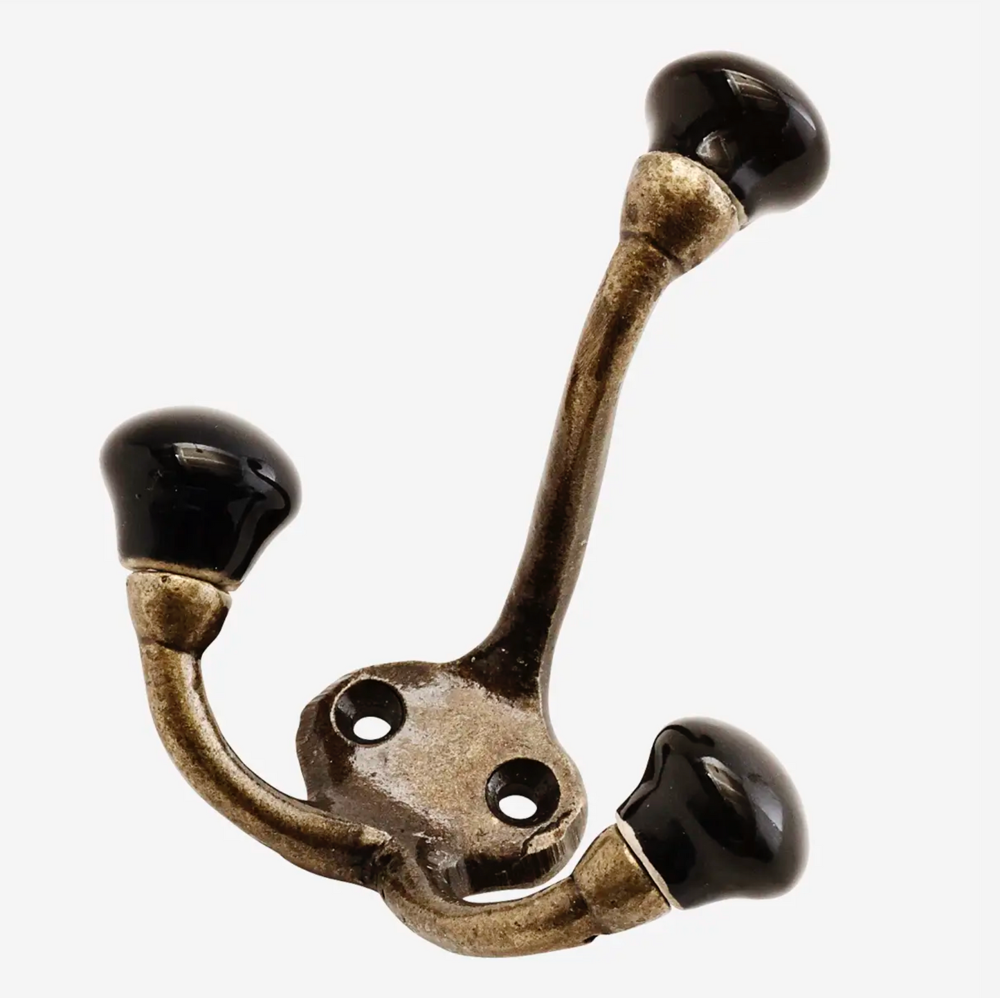 Jagg Iron & Porcelain Hook Collection - Brass & Black