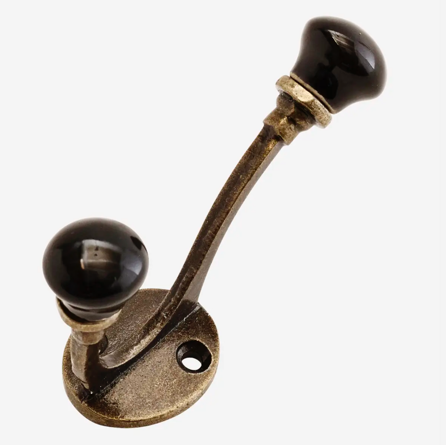 Jagg Iron & Porcelain Hook Collection - Brass & Black