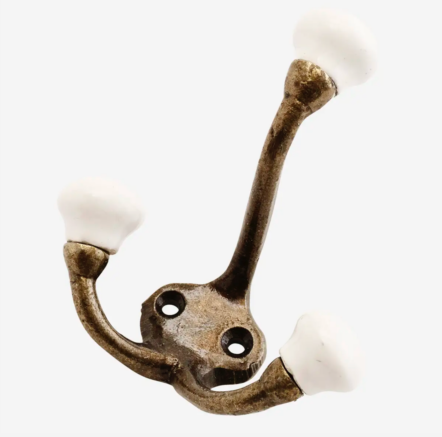 Jagg Iron & Porcelain Hook Collection - Brass & White