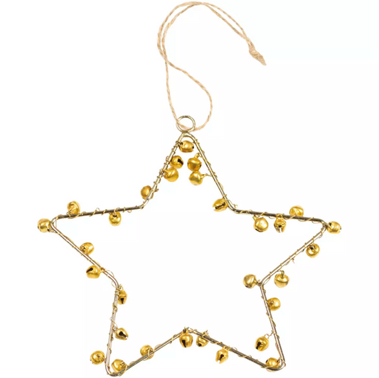 Brassie Star with Bells Decoration
