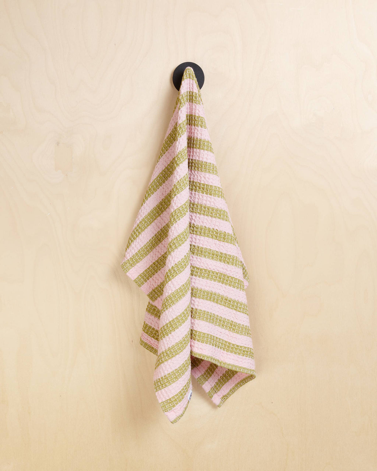 Cotton Waffle Tea Towel 2 Pack: Striped Pink