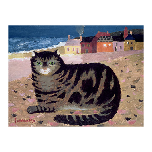 Card Cat on a Cornish Beach