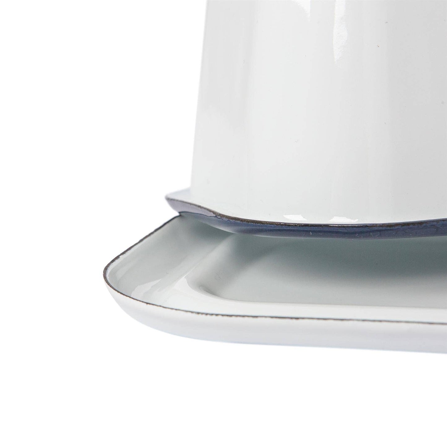 White Enamel Butter Dish