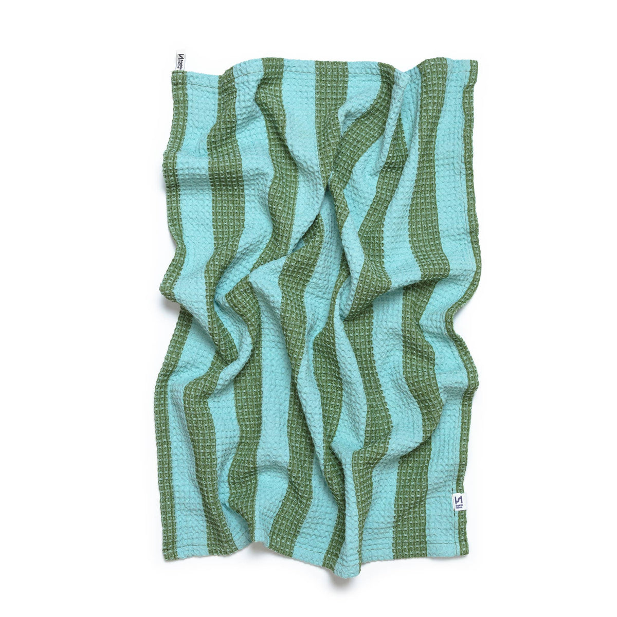 Cotton Waffle Tea Towel 2 Pack: Green & Citrus