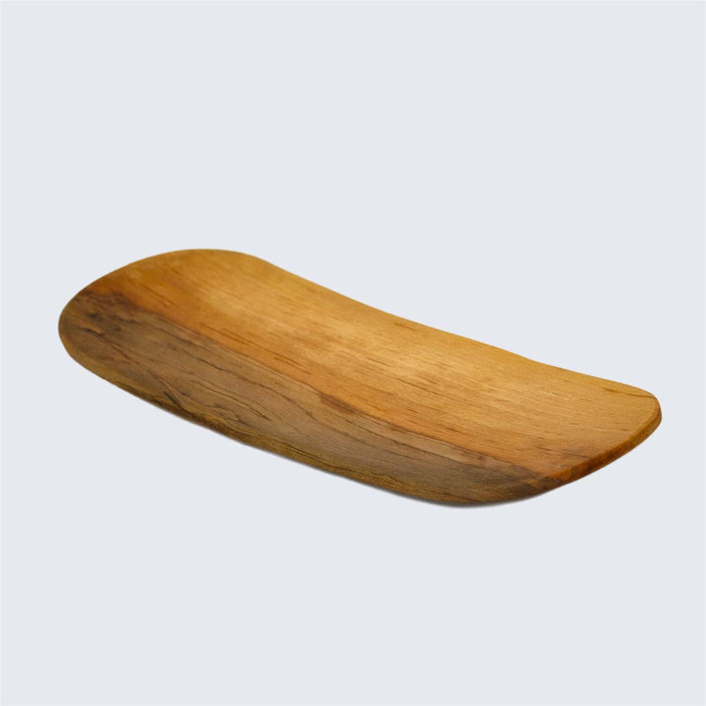 Olive Wood Flat Plate With Curved Sides