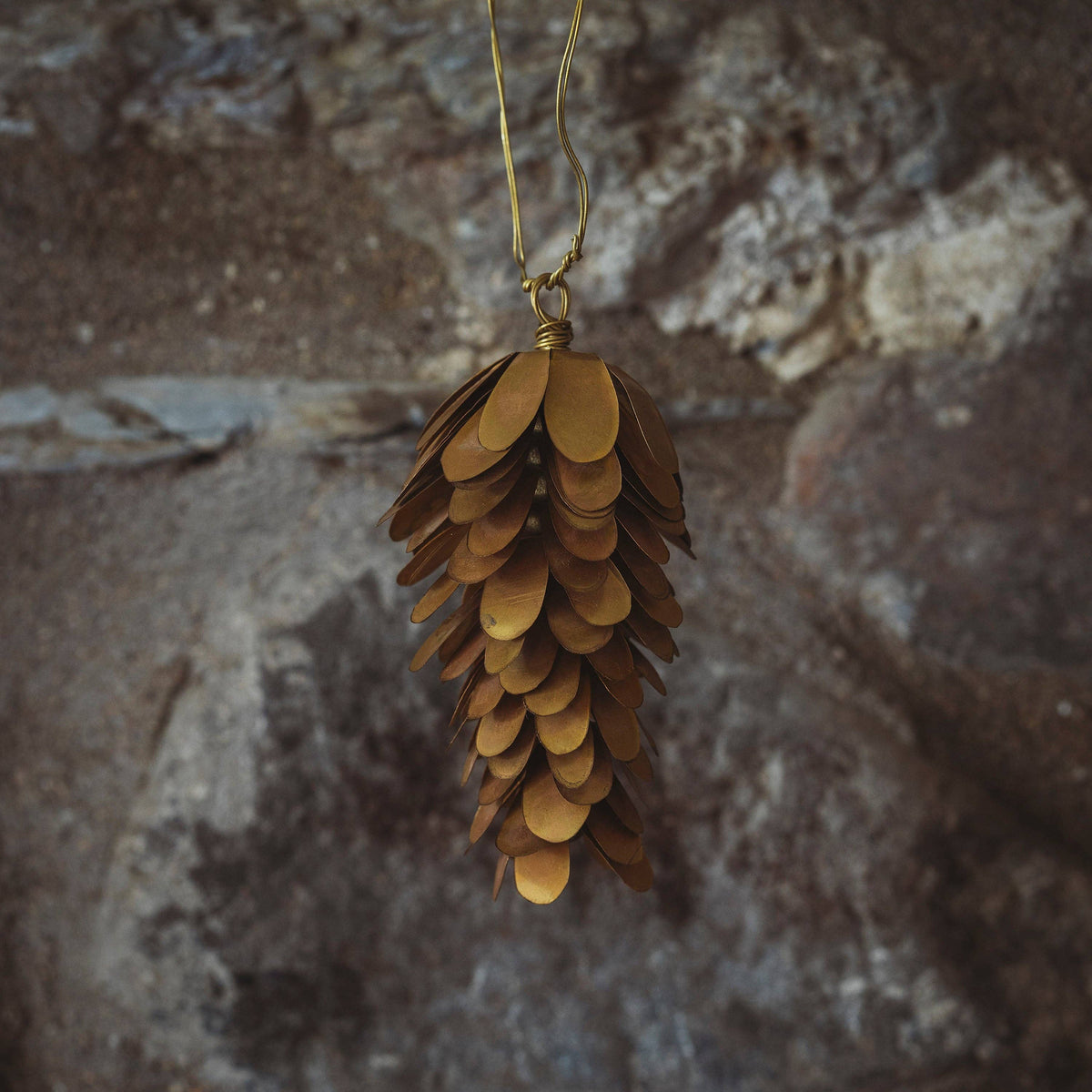 Brass Pine Cone Decorations