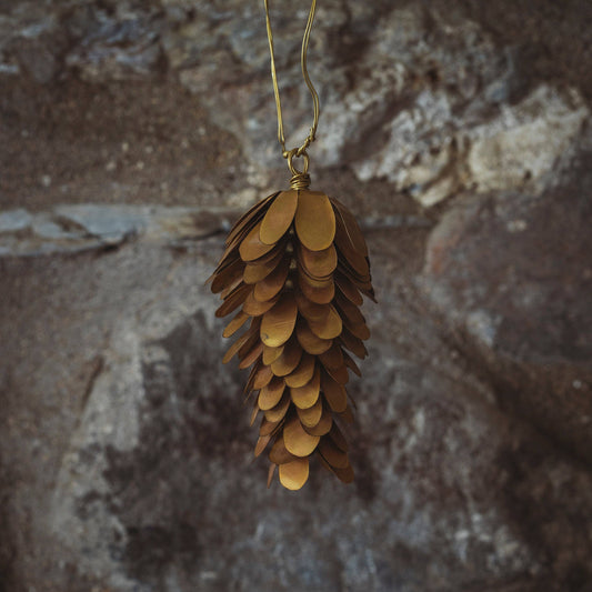 Brass Pine Cone Decorations