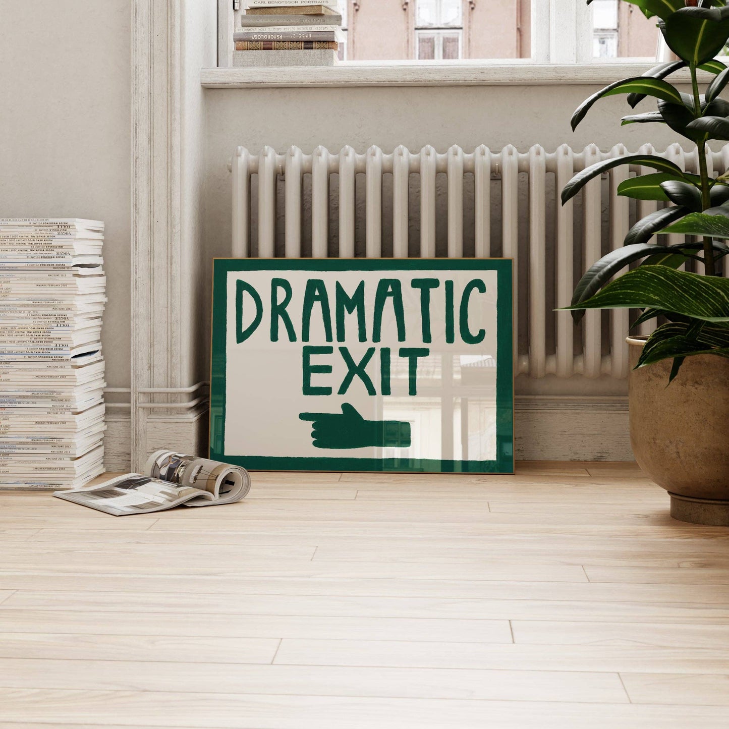 Dramatic Exit Pointing LEFT Poster