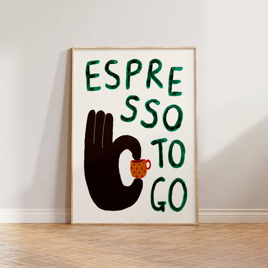 Espresso To Go Hand-Painted Print