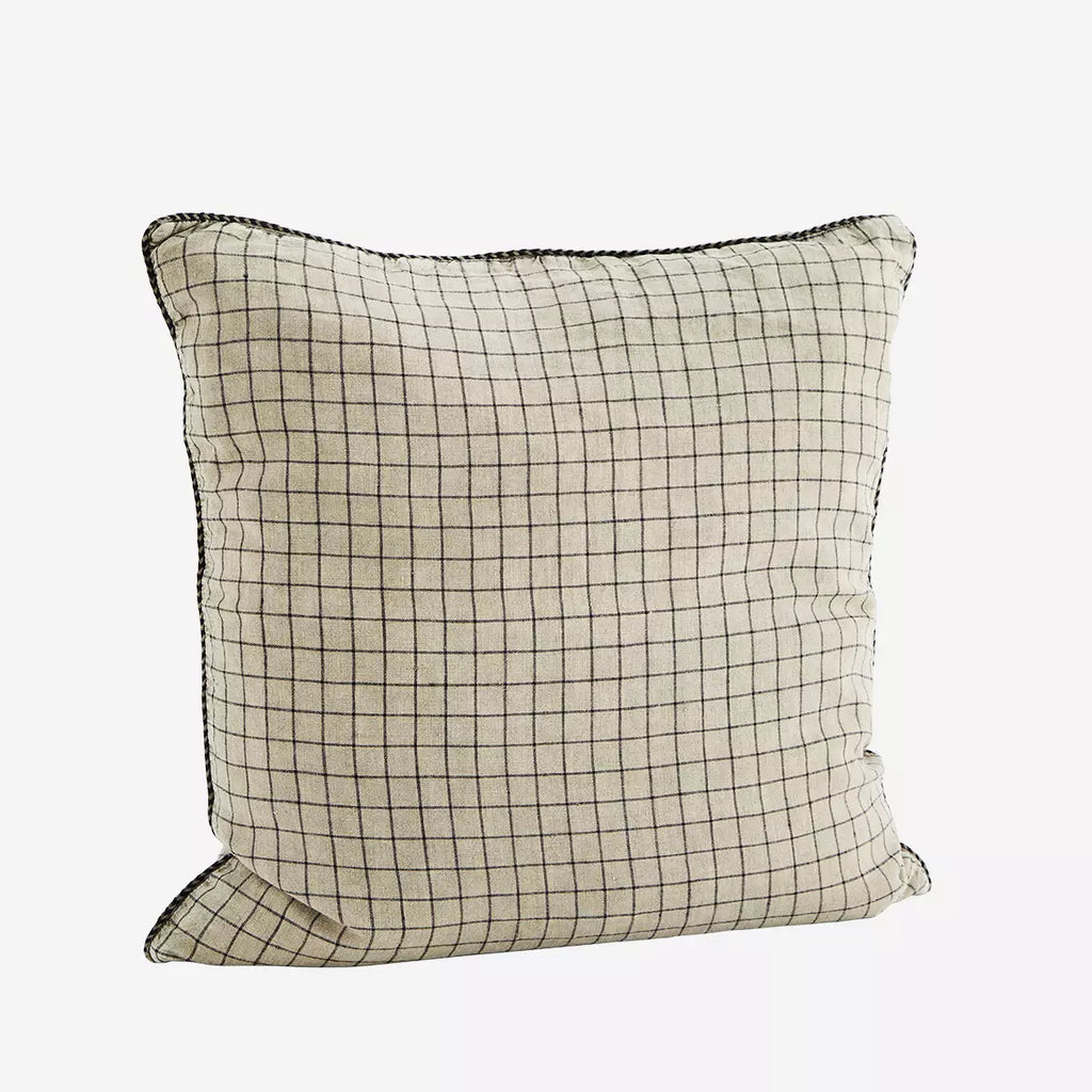 Hockney Checked Linen Cushion