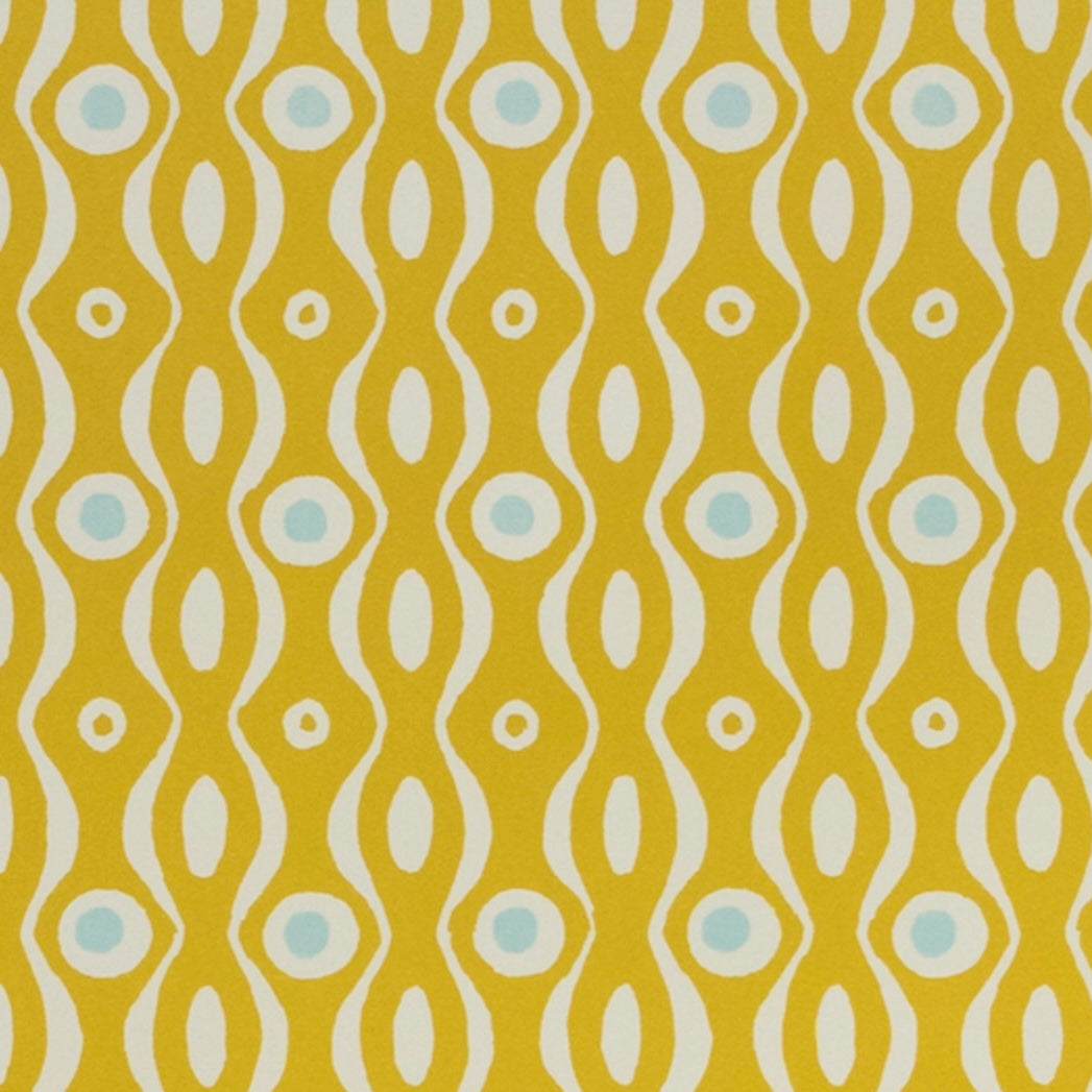 Gift Wrap Paper Persephone Mustard and Turquoise