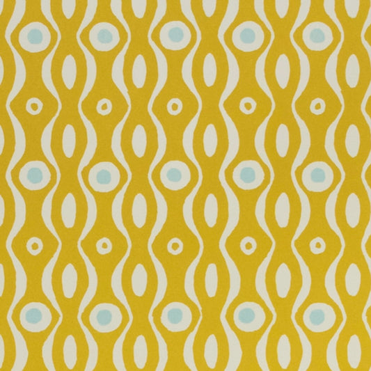 Gift Wrap Paper Persephone Mustard and Turquoise
